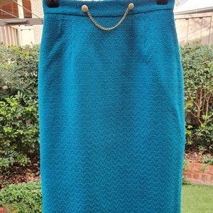 Vintage Dolina Petites Teal Skirt
